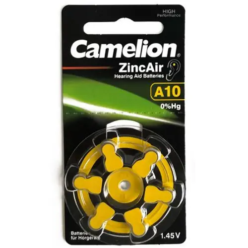 Baterija za slušni aparat, A10 , bez žive, (PR70), 6 kom, Camelion-1