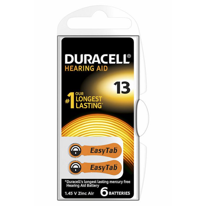 Baterija za slušni aparat, DA13, 6 kom, Duracell
