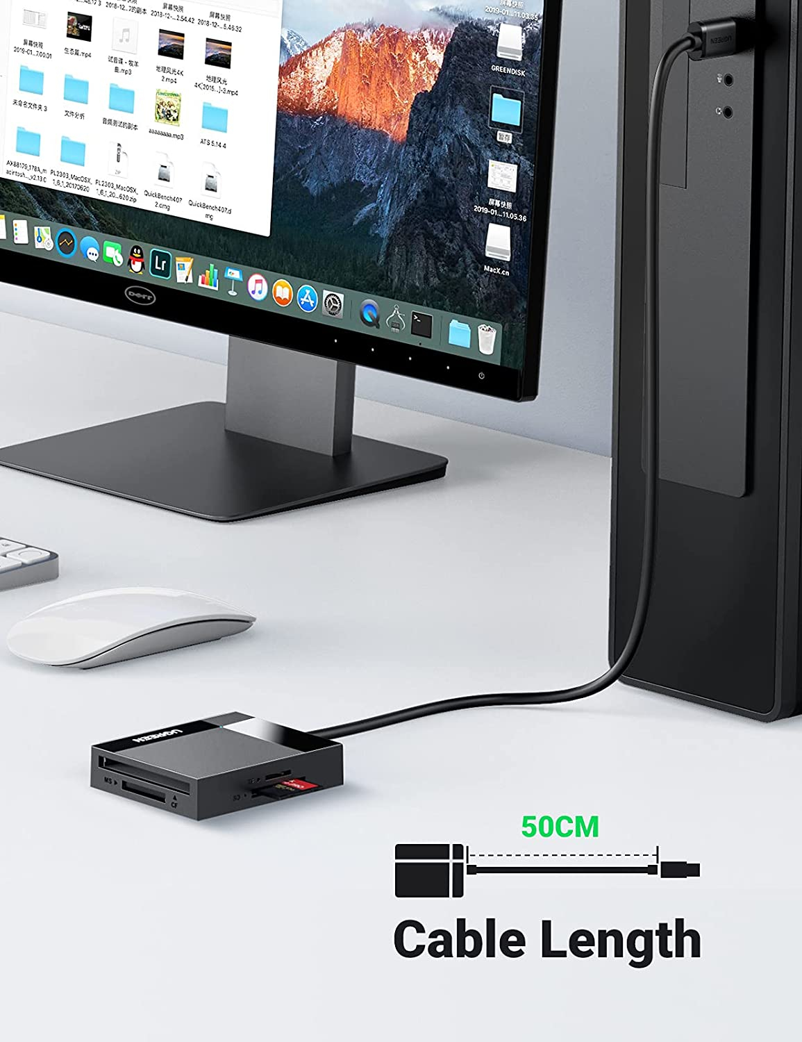 Čitač memorijskih kartica UGREEN, USB 3.0, TF/SD/CF/MS kartice, 50cm, crni-11