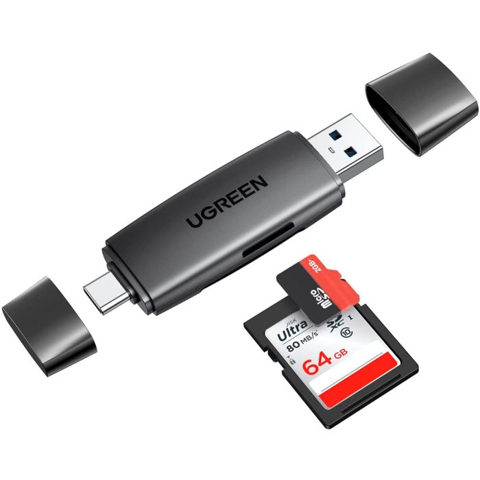 Čitač memorijskih kartica UGREEN, USB-C + A, TF/SD kartice, crni-4