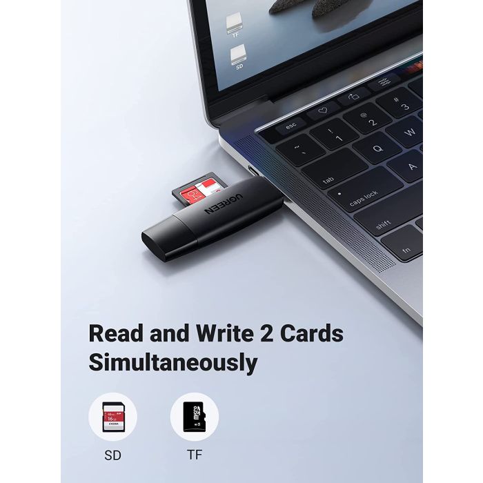 Čitač memorijskih kartica UGREEN, USB-C + A, TF/SD kartice, crni-18