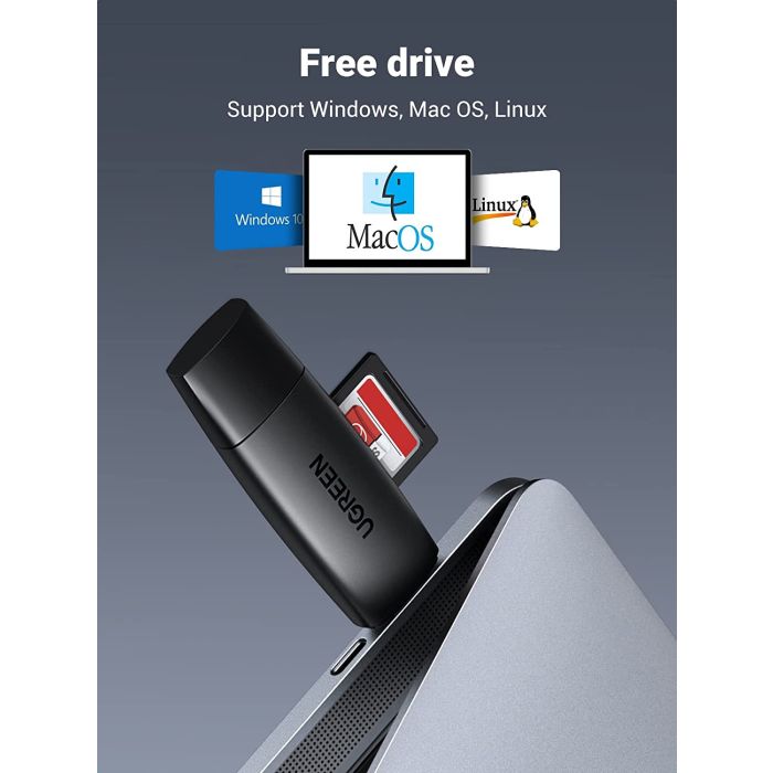 Čitač memorijskih kartica UGREEN, USB-C + A, TF/SD kartice, crni-12