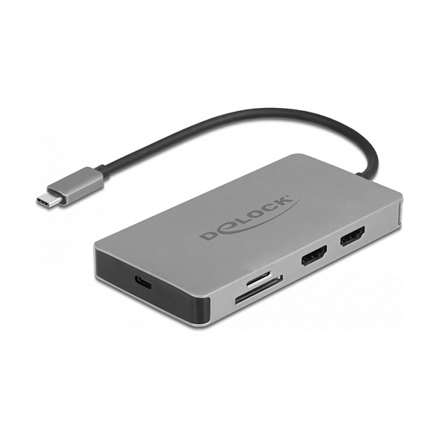 DELOCK USB-C Docking Station 4K Dual HDMI, LAN, PD 3.0, 87004-3