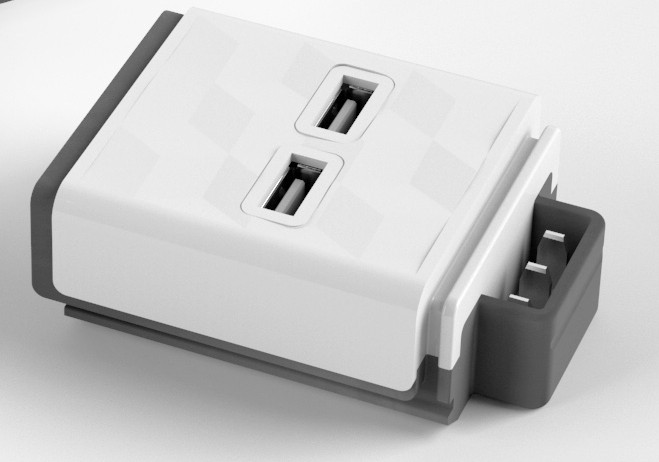Dodatni modul za produžni kabel POWERCUBE, 2xUSB priključnica, 2.4A, 5VDC-10