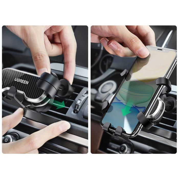 Držač za smartphone UGREEN, za ventilacijski otvor, za auto, crni-15