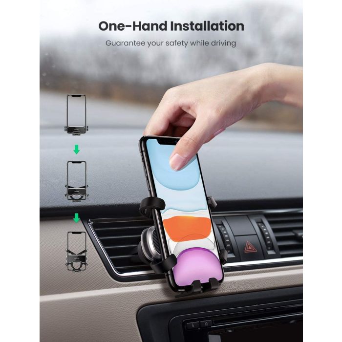 Držač za smartphone UGREEN, za ventilacijski otvor, za auto, crni-16