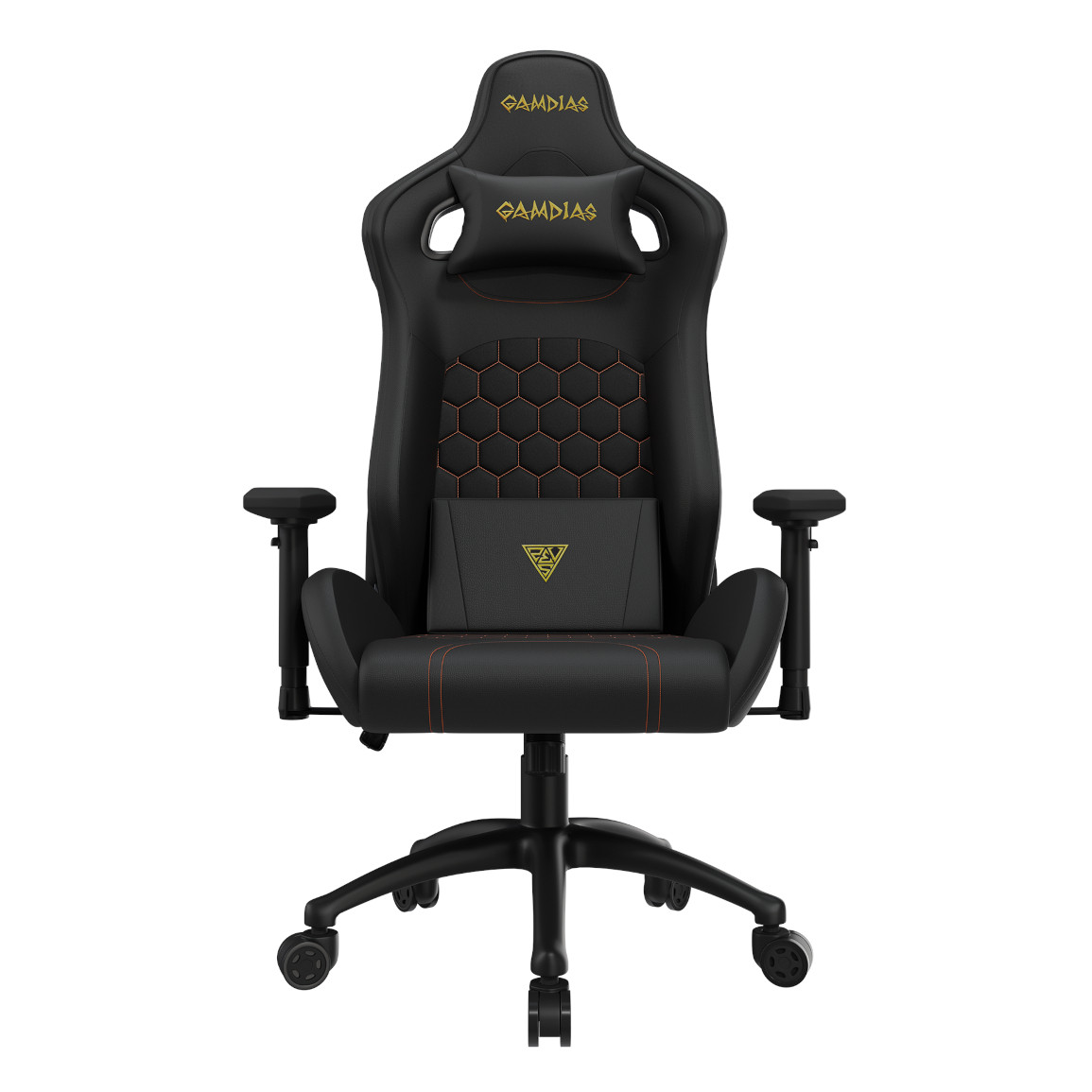 Gaming / uredska stolica GAMDIAS ZELUS M2 (do 140kg, crna, naslon za leđa pune dužine, otporno punjenje od pjene, čelična baza s 5 zvjezdica)-11