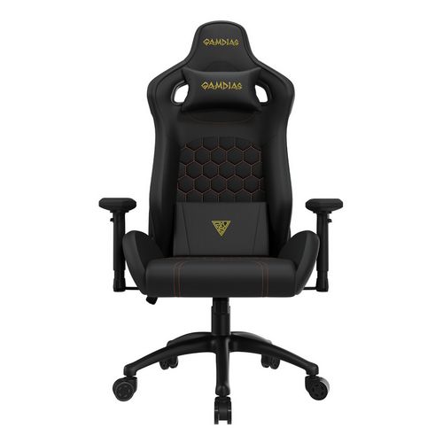 Gaming / uredska stolica GAMDIAS ZELUS M2 (do 140kg, crna, naslon za leđa pune dužine, otporno punjenje od pjene, čelična baza s 5 zvjezdica)-2