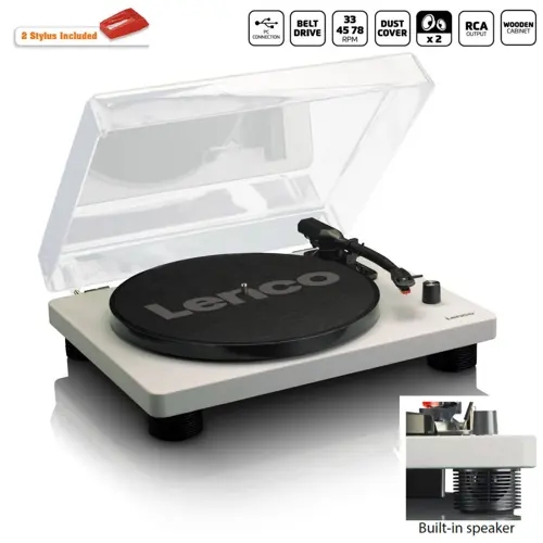 Gramofon LENCO LS-50GY, sa zvučnicima, sivi-3