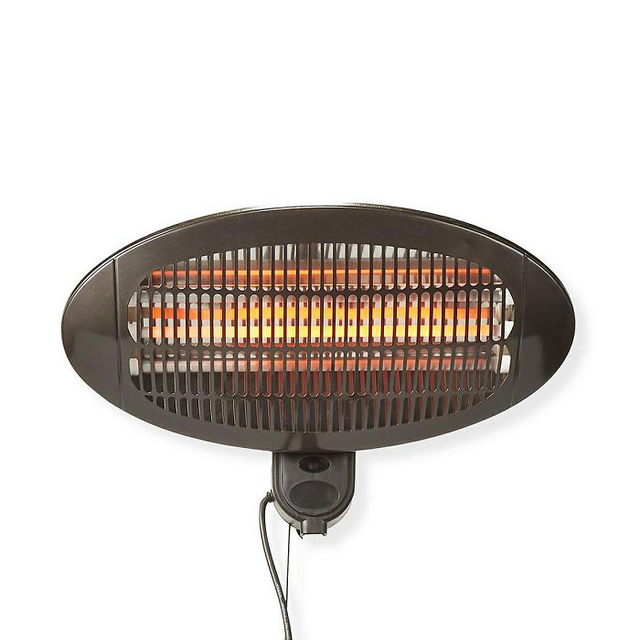 Grijalica NEDIS HTPA110EBK, 650/1300/2000W, za dvorište, terasu, 3 postavke topline, montaža na zid, kut 0-45 stupnjeva, IP34 zaštita od prskanja-0