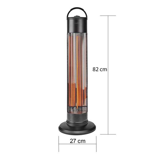 Grijalica NEDIS HTPA20EBK, za dvorište, terasu, 1200 W, 2 postavke topline, zaštita od pada, IP24, crna-5