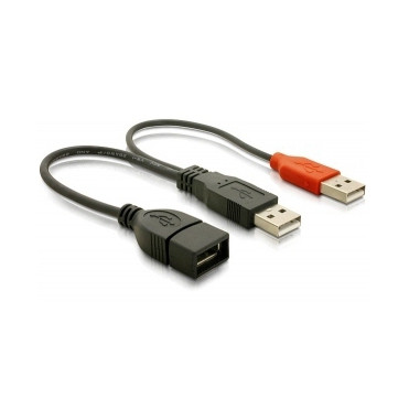 Kabel DELOCK, 2xUSB 2.0 Type-A (M) na USB 2.0 Type-A (Ž), 0.22m 65306-4