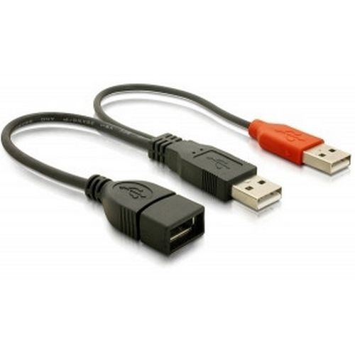Kabel DELOCK, 2xUSB 2.0 Type-A (M) na USB 2.0 Type-A (Ž), 0.22m 65306-2