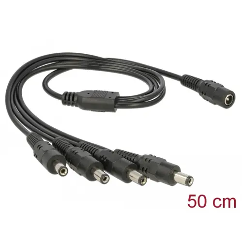 Kabel DELOCK, DC Splitter 5.5 x 2.1 mm 1 x Ž 4 x M, 0.5m 83287-1