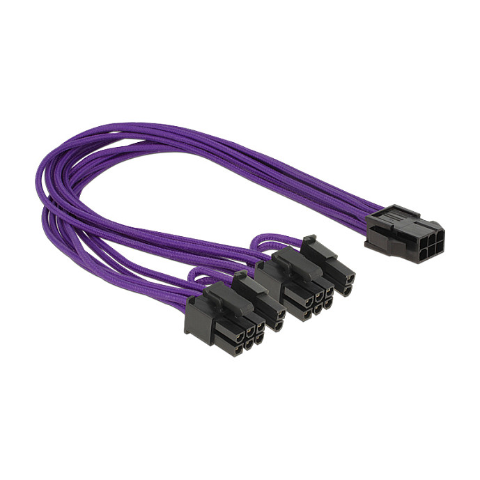 Kabel DELOCK, int. power PCI Express 6 pin Ž 2 x 8 pin M shield 83704-3