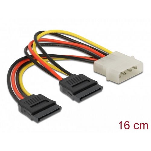 Kabel DELOCK, int. SATA power 15 pin HDD 2 x to 4 pin M 60102-2