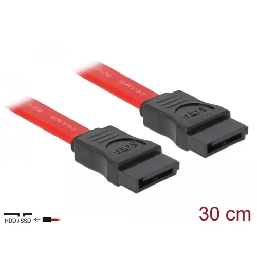 Kabel DELOCK, SATA int. data 0,3m crveni 84247