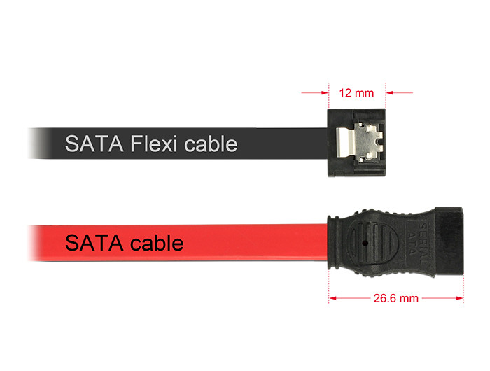 Kabel DELOCK, SATA int. data 0,3m FLEXI crni 83840-6