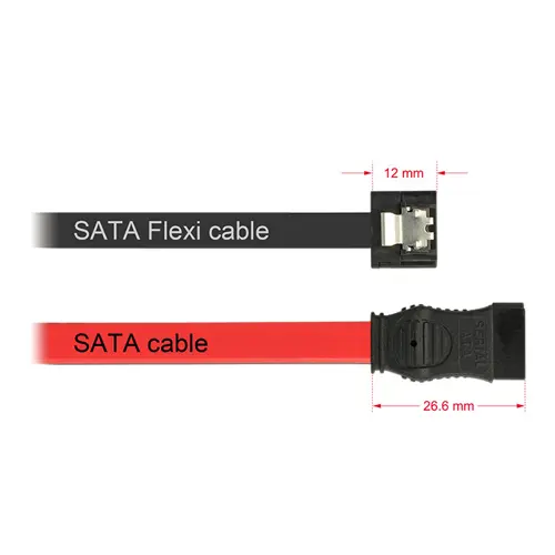 Kabel DELOCK, SATA int. data 0,3m FLEXI crni 83840