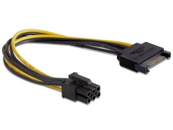 Kabel DELOCK, SATA int. power 15-pin (M) na 1x 6-pin, 21cm 82924-13