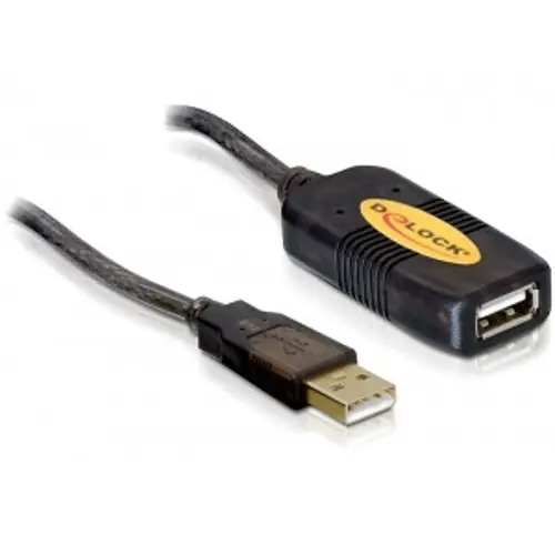 Kabel DELOCK, USB 2.0 A (M) na USB 2.0 A (Ž), produžni+repeater, 10m, crni-1