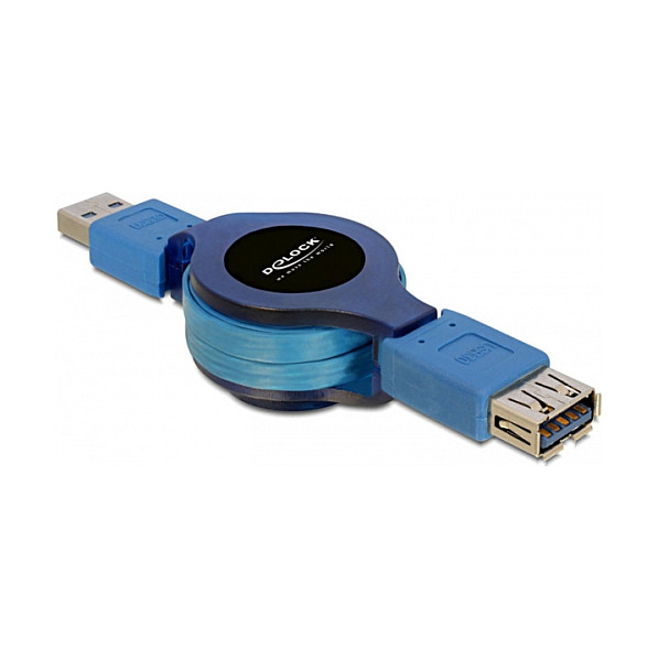 Kabel DELOCK, USB 3.0 A (M) na USB 3.0 A (Ž), produžni, retract., 1m-6