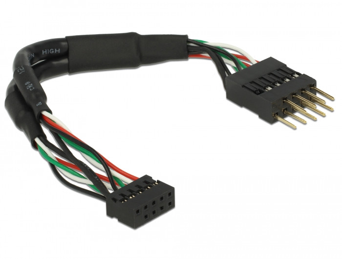 Kabel DELOCK, USB int. 0,12m 10 pin head. Ž USB 2.0 10pin head M 41977-14