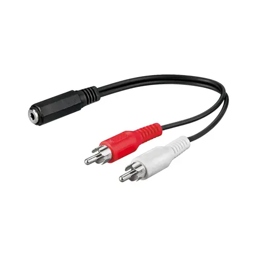 Kabel GOOBAY audio stereo, 3.5 mm (Ž), 2x RCA (M), 20cm , crni-0