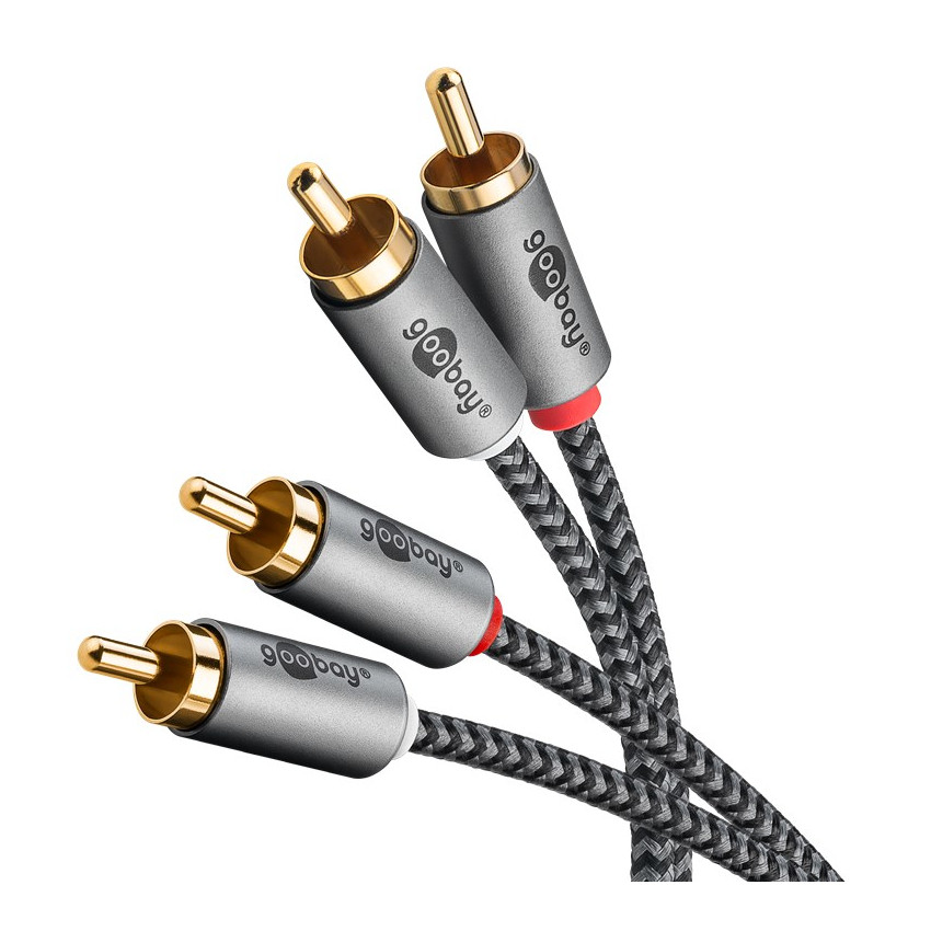 Kabel GOOBAY, 2x RCA (M) na 2x RCA (M), 2m, crni-8
