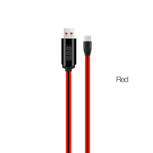 Kabel HOCO U29 LED displayed timing, micro, crveni