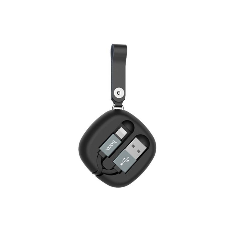 Kabel HOCO U33, uvlačivi, Lightning, crni-4