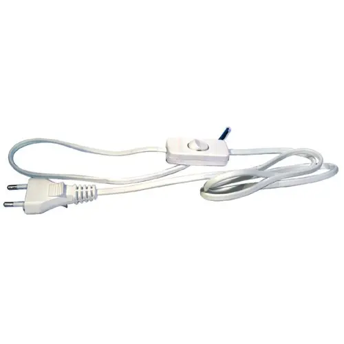 Kabel mrežni 2x0.75 EMOS, s prekidačem i utikačem, bijeli-0