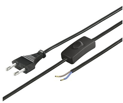 Kabel mrežni 2x0.75 GOOBAY, s prekidačem i utikačem, crni-3