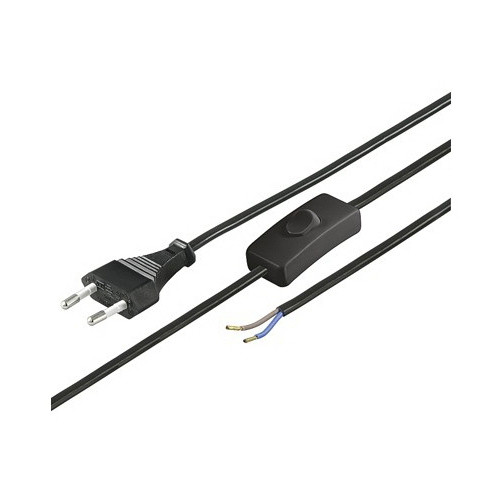 Kabel mrežni 2x0.75 GOOBAY, s prekidačem i utikačem, crni-2