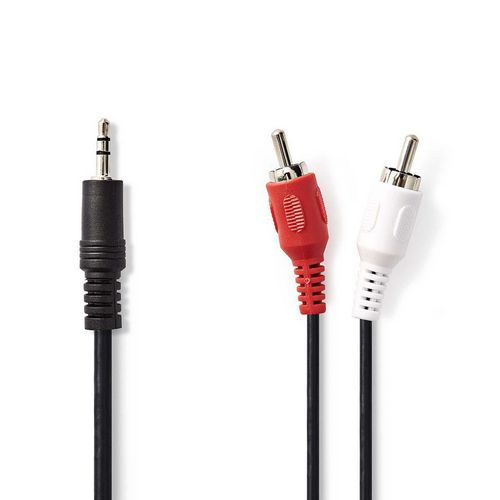 Kabel NEDIS audio stereo, 3.5mm (M) na 2xRCA (M), 5m, blister-2