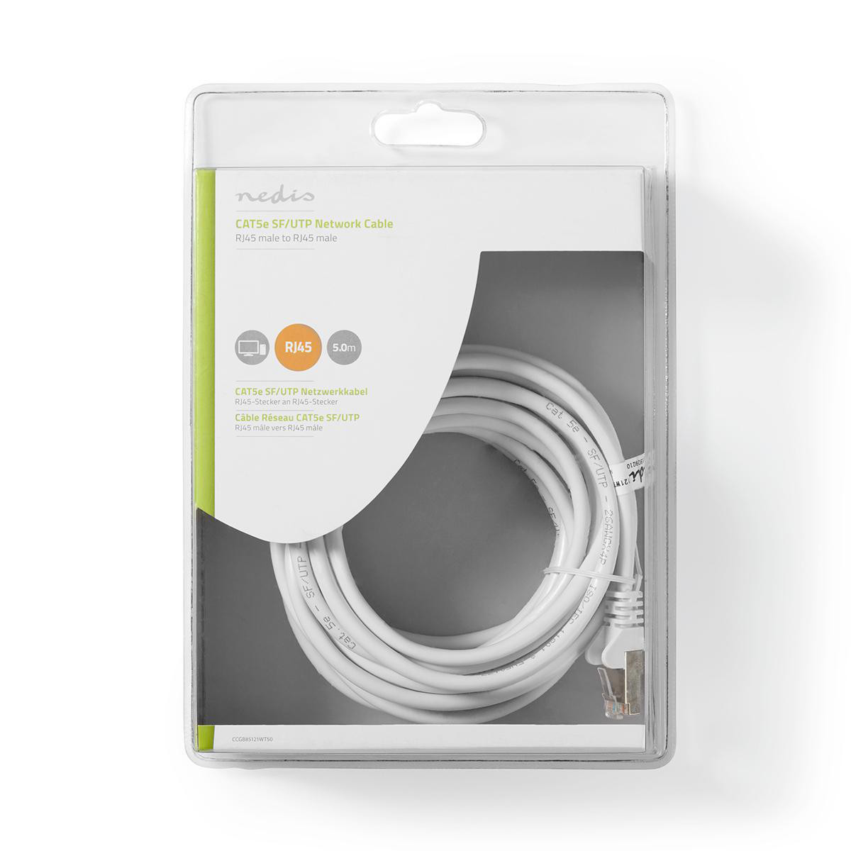 Kabel NEDIS CCGB85121WT50, Patch, CAT5e SFTP, UTP, bijeli, 5m-13