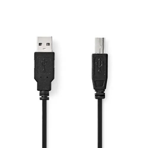 Kabel NEDIS CCGL60100BK50, USB 2.0 A (M) na USB-B (M), crni, 5m, bulk-0
