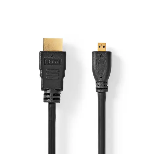 Kabel NEDIS CVGL34700BK15, HDMI (M) na micro HDMI (M), crni, 1.5m, 4K@30Hz, ethernet