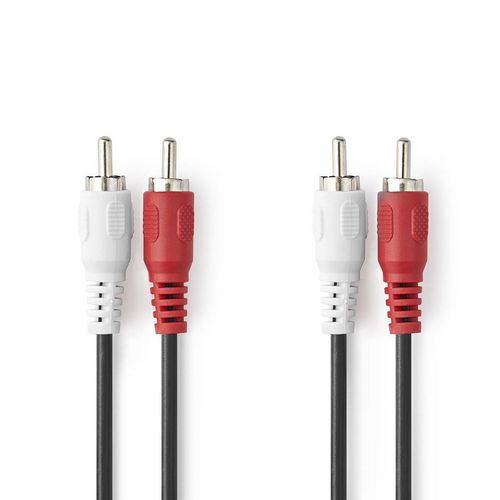 Kabel NEDIS, 2xRCA (M) na 2xRCA (M), crni, 5m, bulk-2