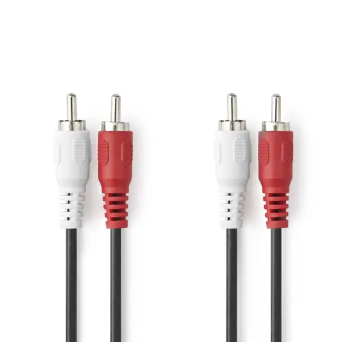 Kabel NEDIS, 2xRCA (M) na 2xRCA (M), crni, 5m, bulk-0