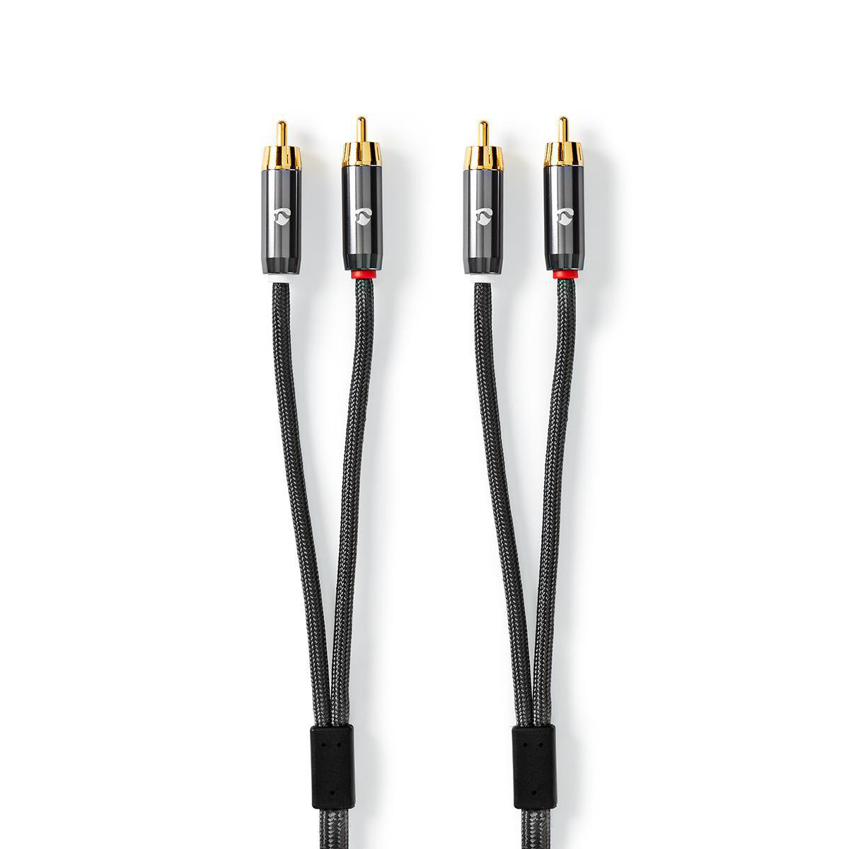 Kabel NEDIS, 2xRCA2 (M) na 2xRCA (M), crni, 5m, blister-11