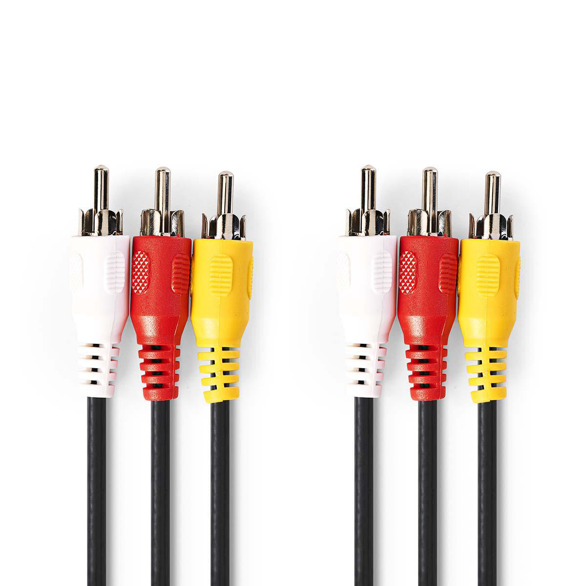 Kabel NEDIS, 3xRCA (M) na 3xRCA (M), crni, 3m, polybag-5