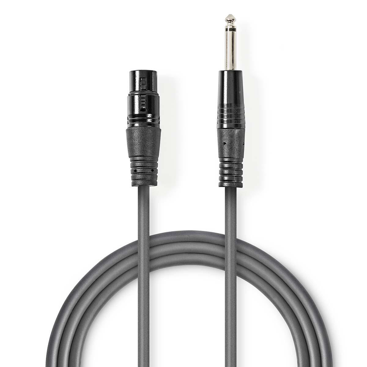 Kabel NEDIS, 6.35mm TS (M) na XLR 3-Pin (Ž), sivi, 5m-7