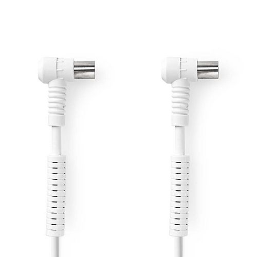 Kabel NEDIS, antenski (M) na (Ž), bijeli, 1,5m, kutni, label, bulk-0