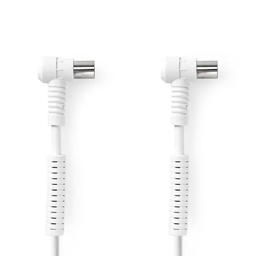 Kabel NEDIS, antenski (M) na (Ž), bijeli, 1,5m, kutni, label, bulk-1