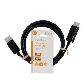 Kabel NEDIS, DisplayPort (M) na HDMI (M), crni, 2m, polybag-5