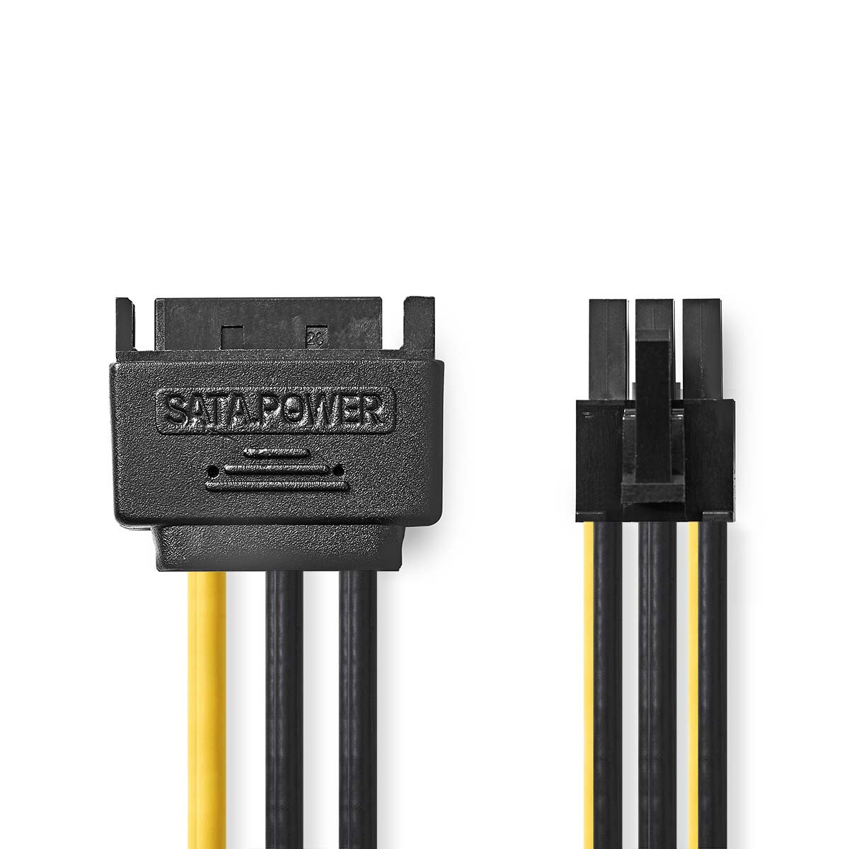 Kabel NEDIS, SATA power 15-pin(M) 1x PCIe(F), 0.20 m, crni/žuti-4