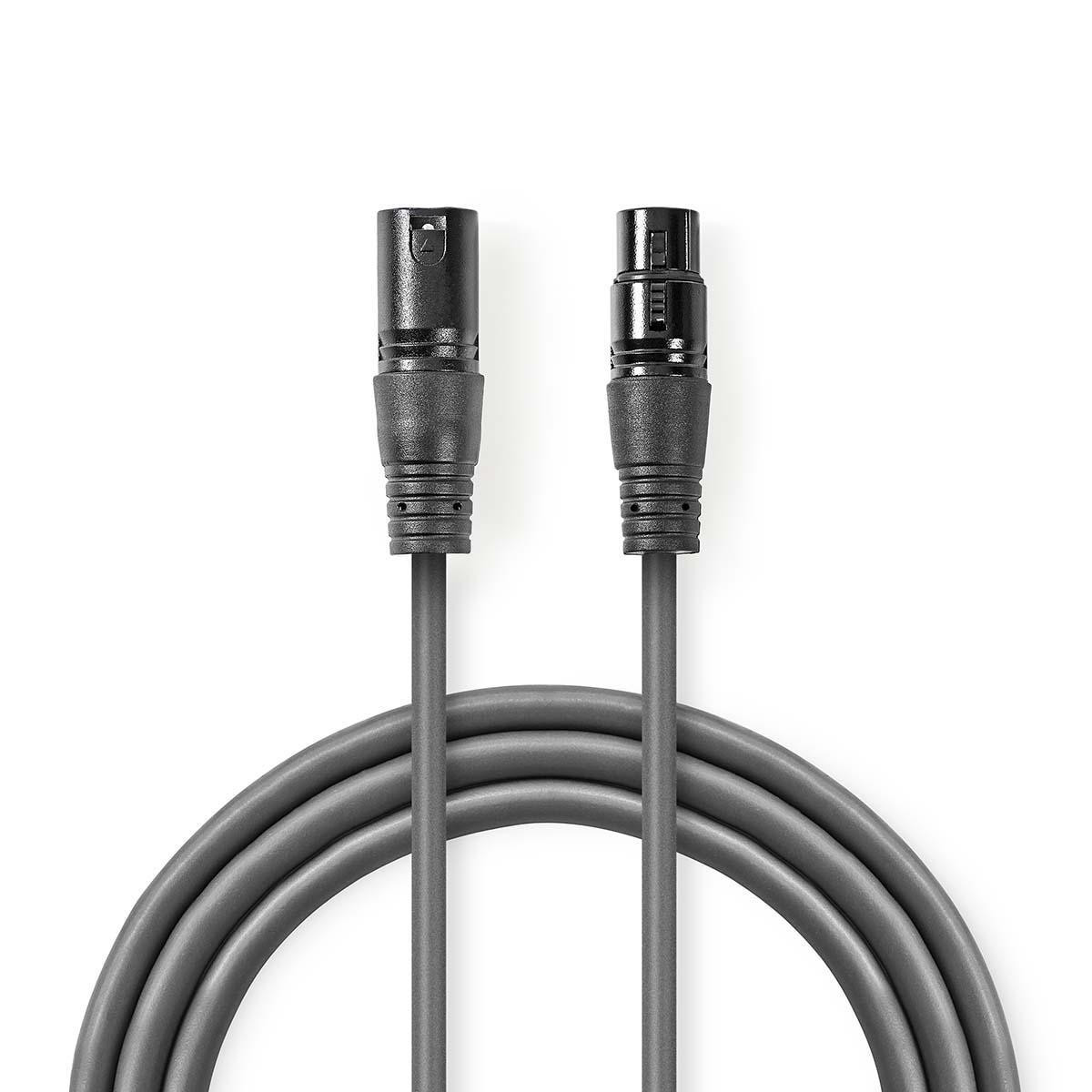 Kabel NEDIS, XLR (M) na XLR (Ž), sivi, 1.5m-6
