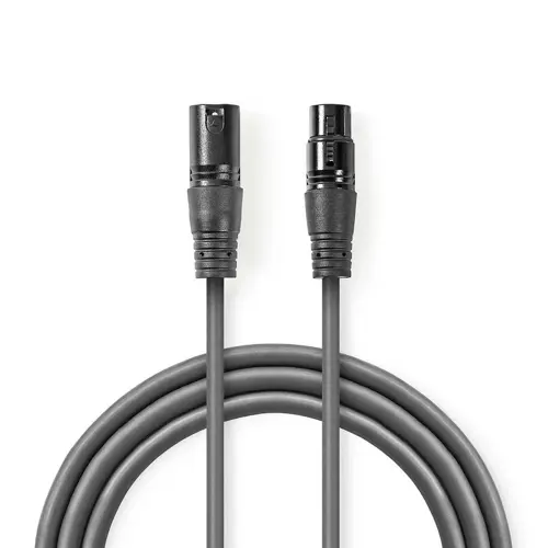 Kabel NEDIS, XLR (M) na XLR (Ž), sivi, 15m-1