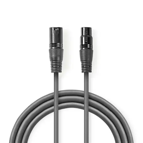 Kabel NEDIS, XLR (M) na XLR (Ž), sivi, 3m-0